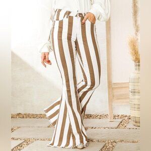 ** Bestto Bold Striped Extreme Flare Bottom Jeans Size S